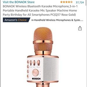 Rose Gold Bluetooth Microphone NWOT